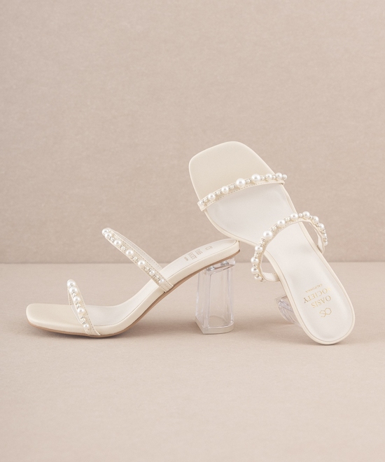Mae Strappy Pearl Heel – Little White Dress