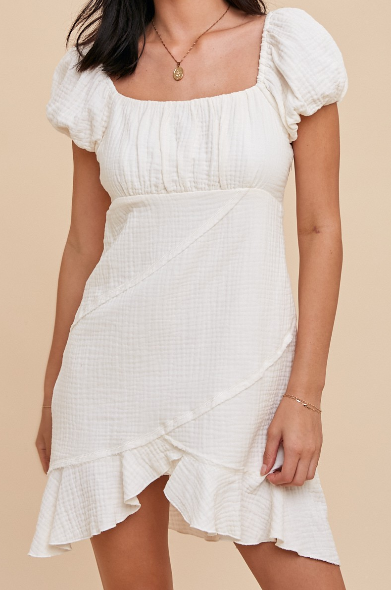 gauze cotton dress Willow Cotton Gauze Mini Dress S / Off White