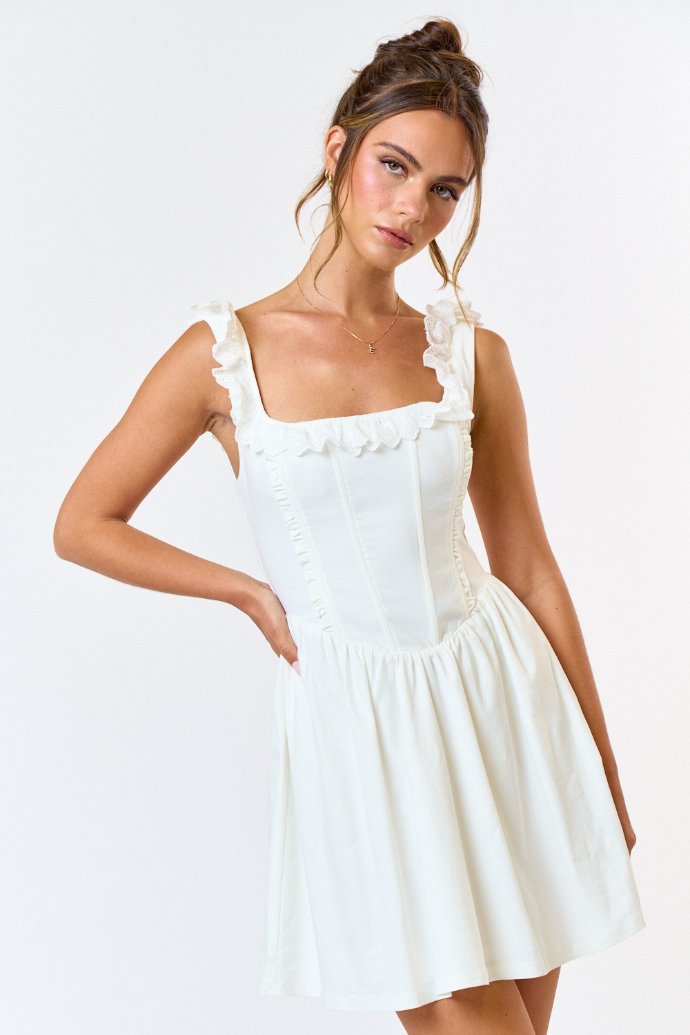 Camila Eyelet Ruffle Mini Dress