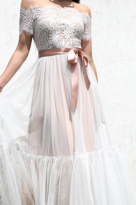 Kelly Organza Lace Midi Dress