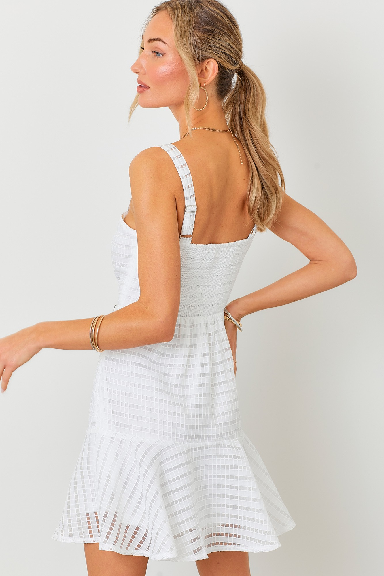 Ivy Structured Lace Mini Dress