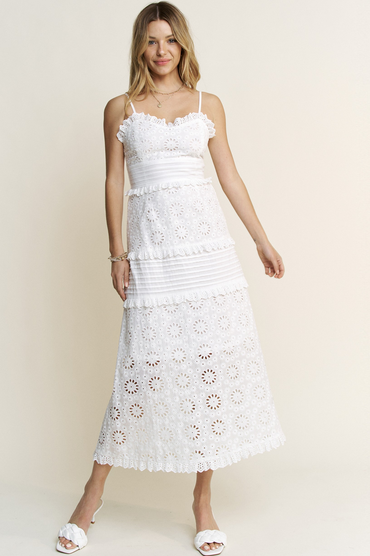 Harper Cotton Eyelet Midi Dress