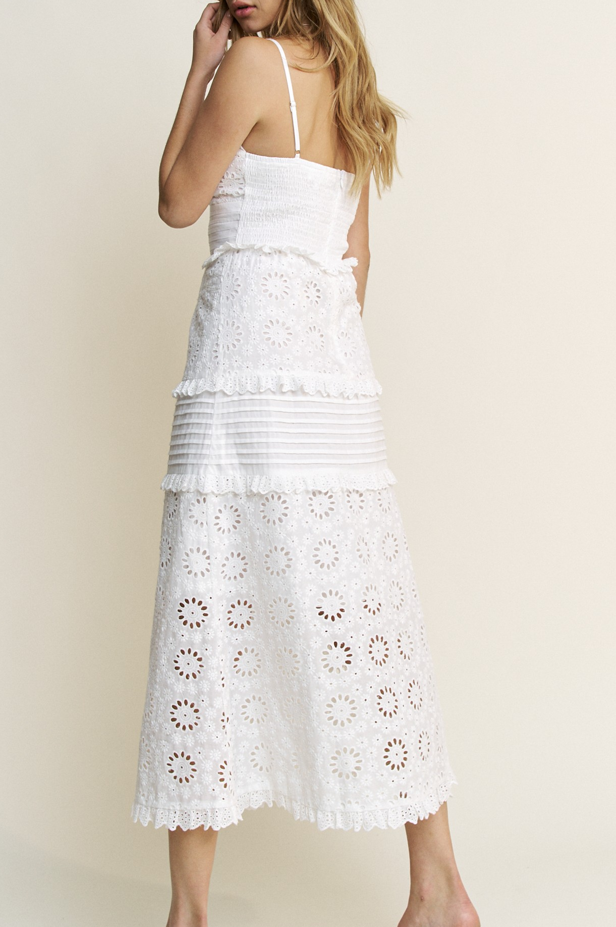 Harper Cotton Eyelet Midi Dress S Harper Cotton Eyelet Midi Dress S