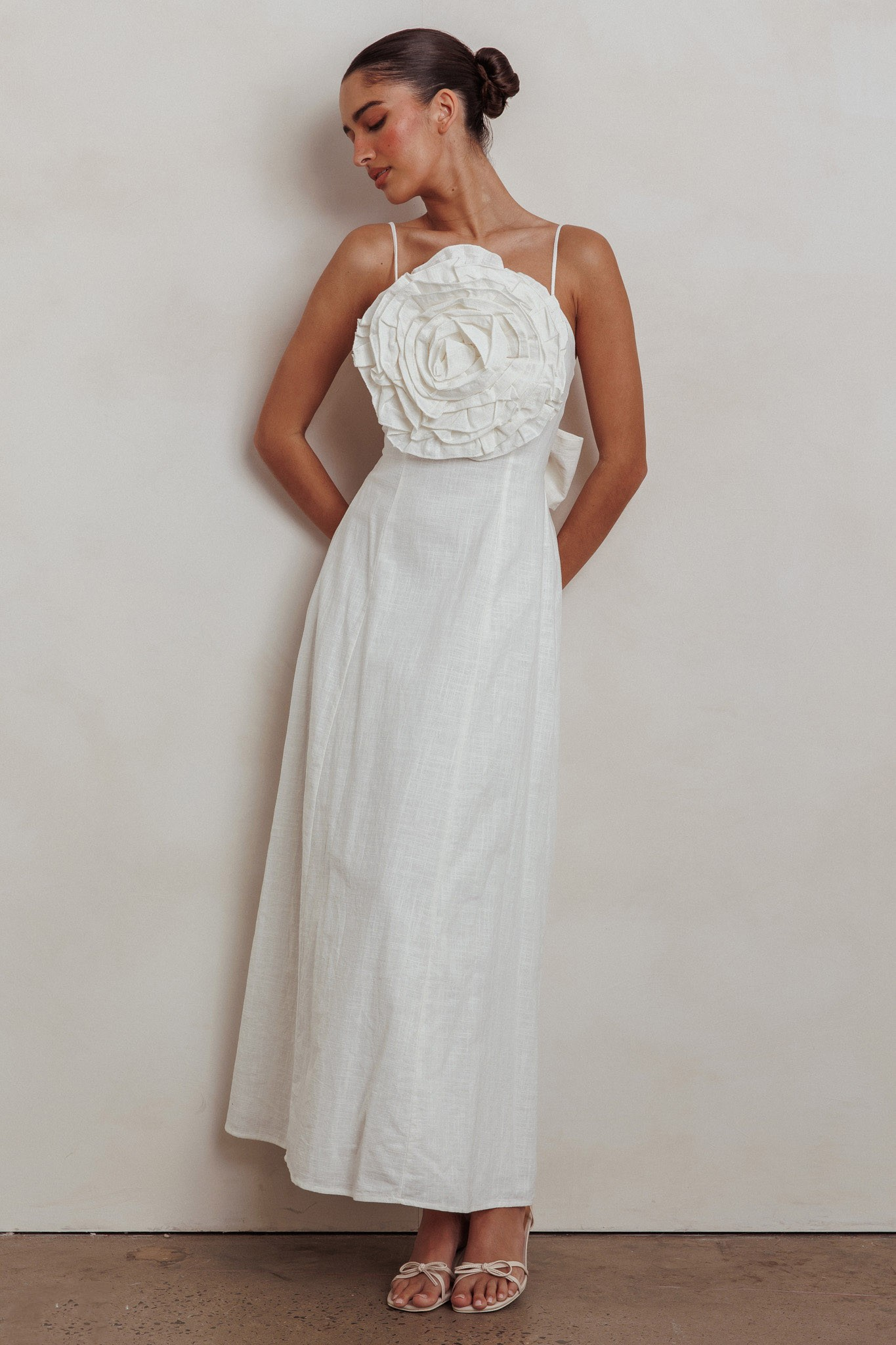 Sleeveless Cotton Flower Maxi Dress