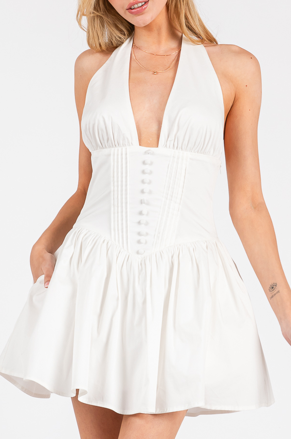Celine Halter Corset Mini Dress S Celine Halter Corset Mini Dress S