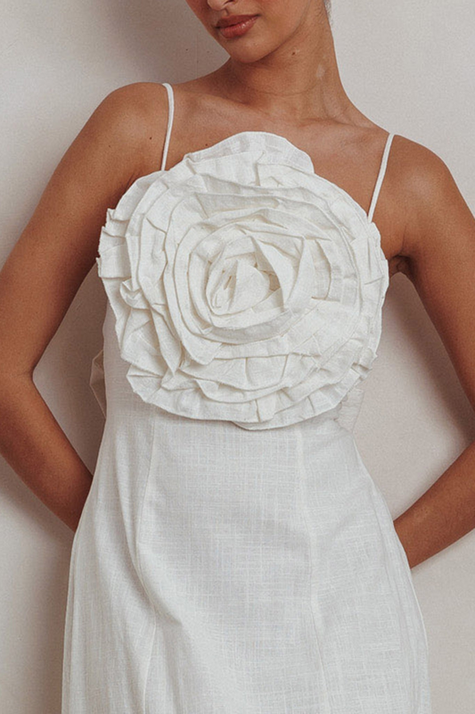 Sleeveless Cotton Flower Maxi Dress