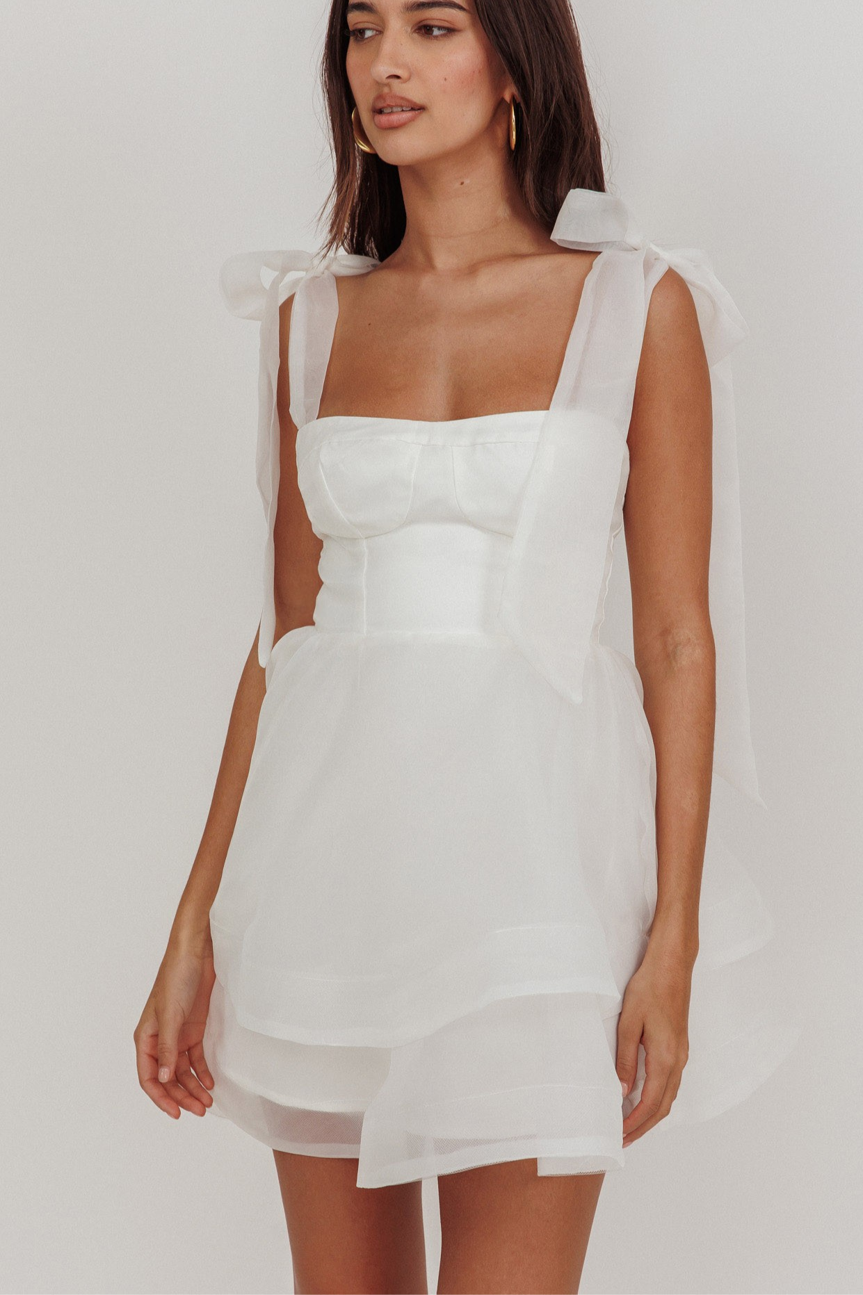Organza Tie Mini Dress