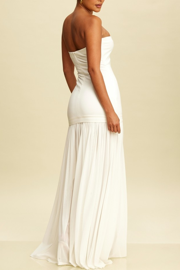 Drop Waist Maxi Dress with Shirred Chiffon L Drop Waist Maxi Dress with Shirred Chiffon L