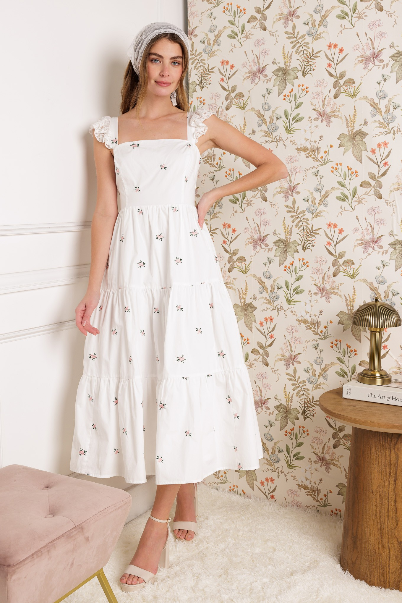 Rylie Floral Cotton Midi Dress