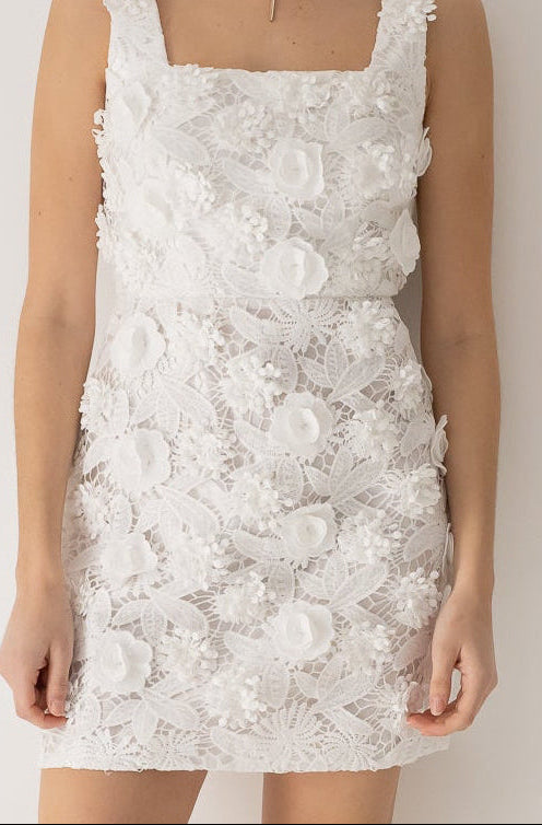 Embroidered Lace Mini Dress Little White Dress Embroidered Lace Mini Dress Little White Dress