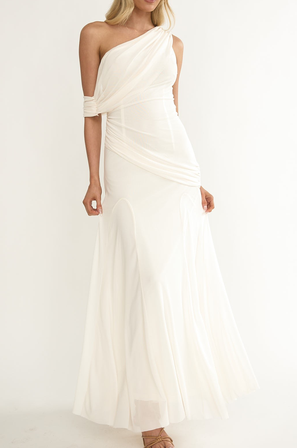 Classic One Shoulder Wrap Dress