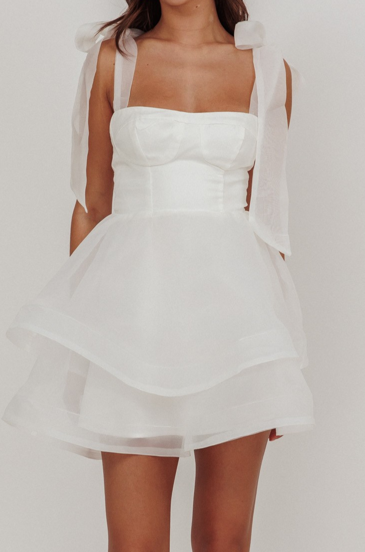 Organza Tie Mini Dress S Organza Tie Mini Dress S