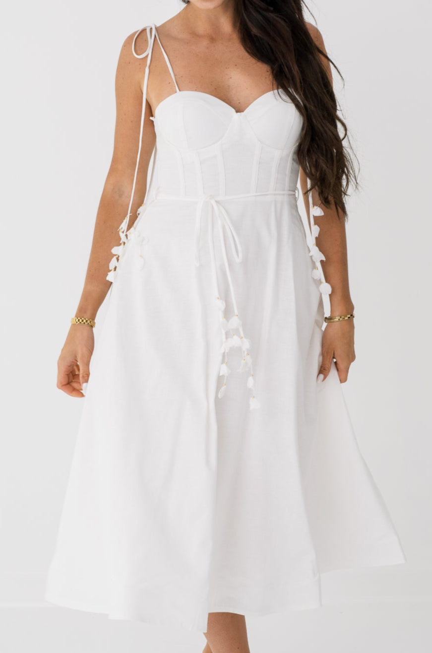 Brooke Bustier Shoulder Tie Dress