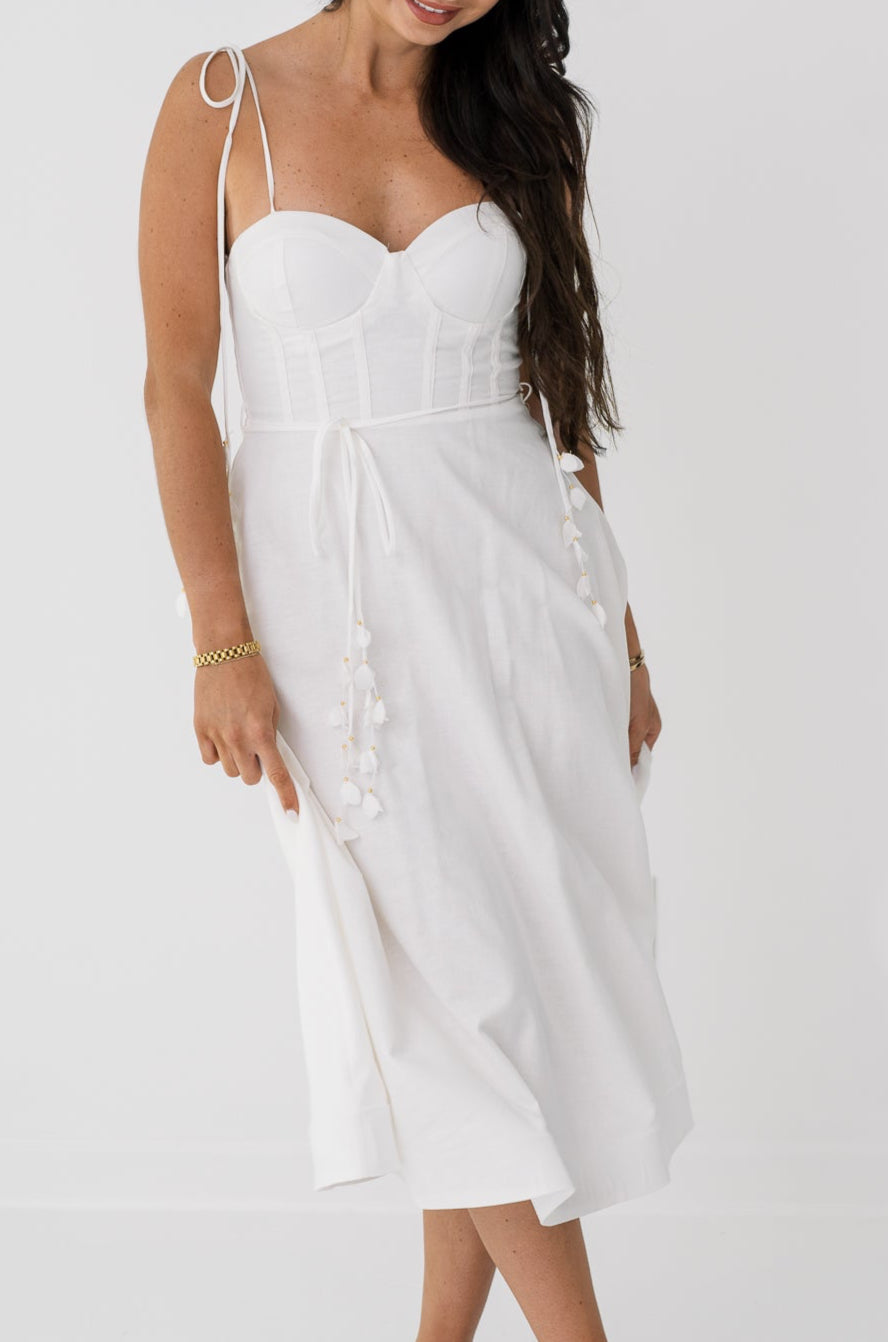 Brooke Bustier Shoulder Tie Dress