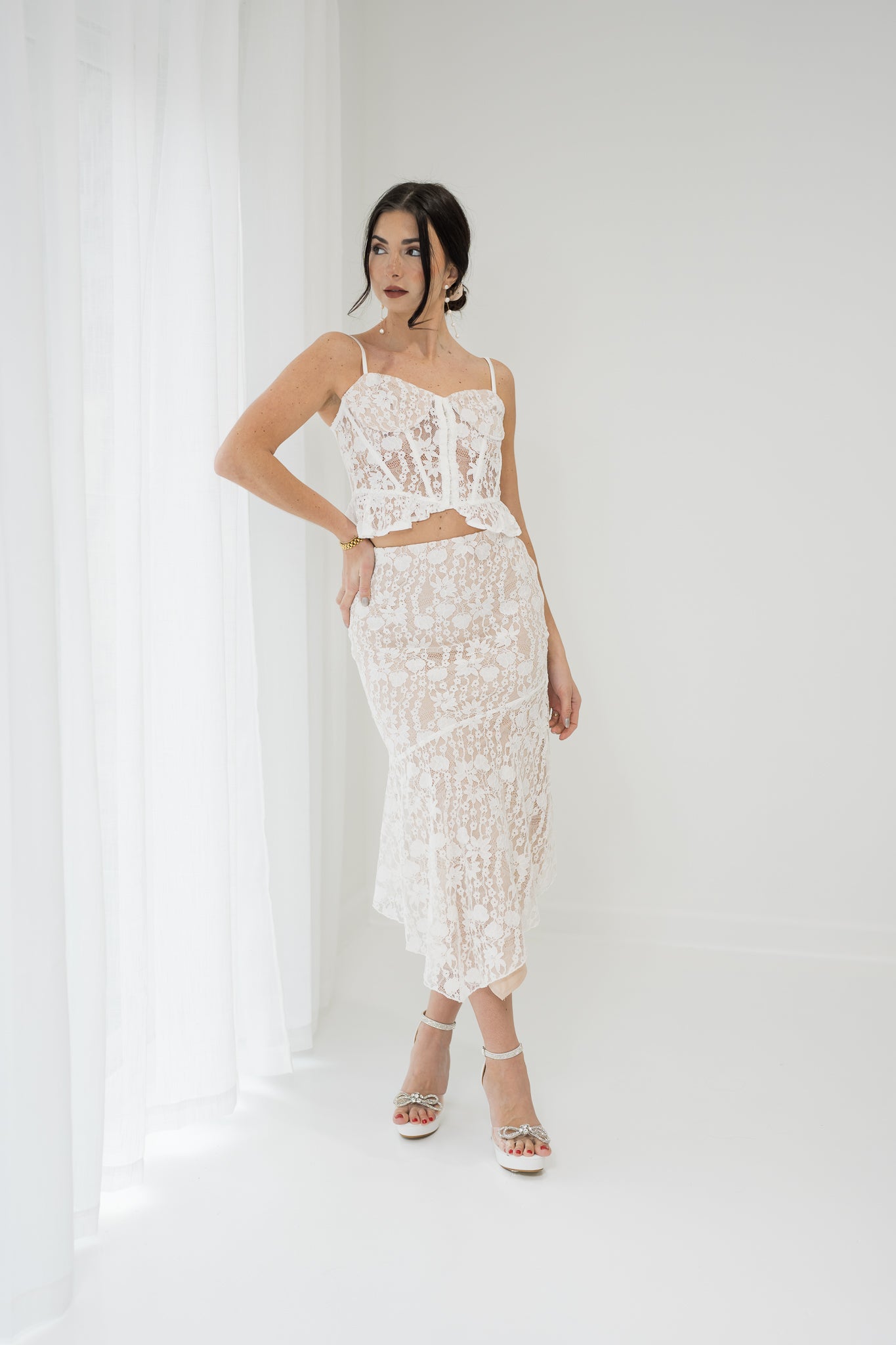 ***Pre-Order*** Lace Corset Top and Maxi Skirt Set