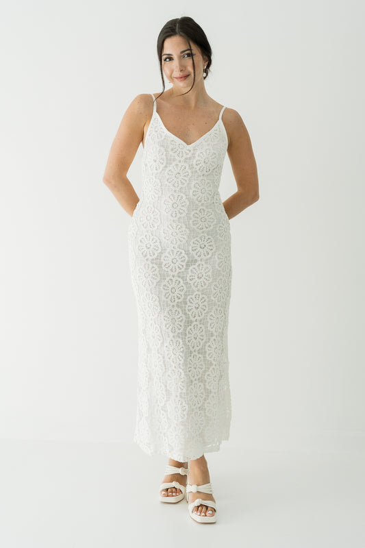 Gianna Floral Crochet Detail Maxi Dress
