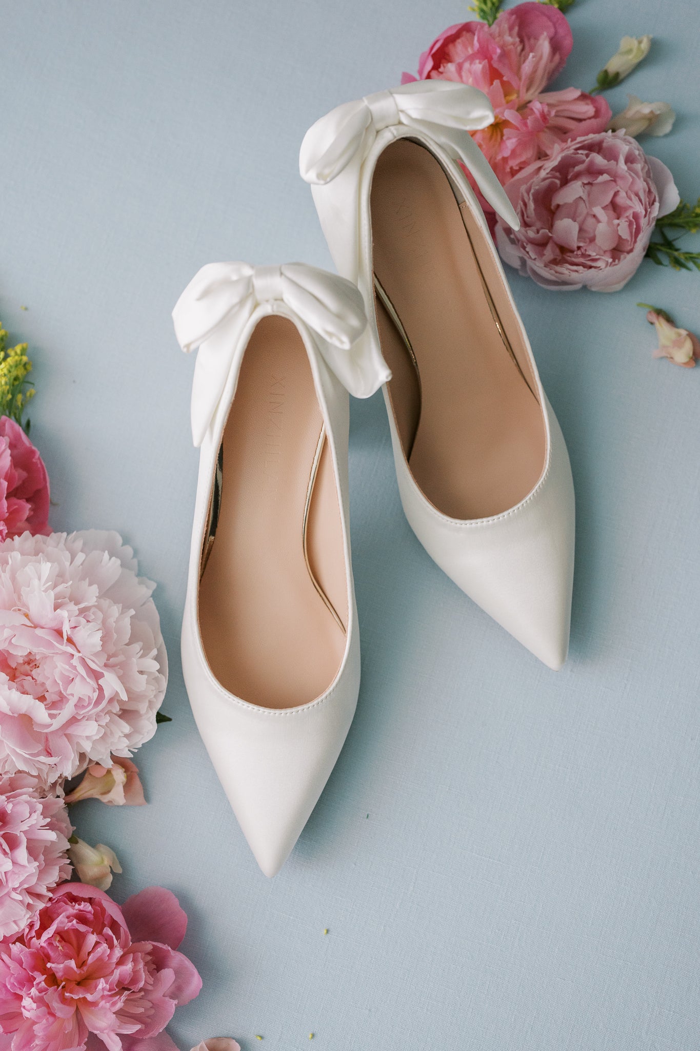Chloe Satin Bow Chunky Heels