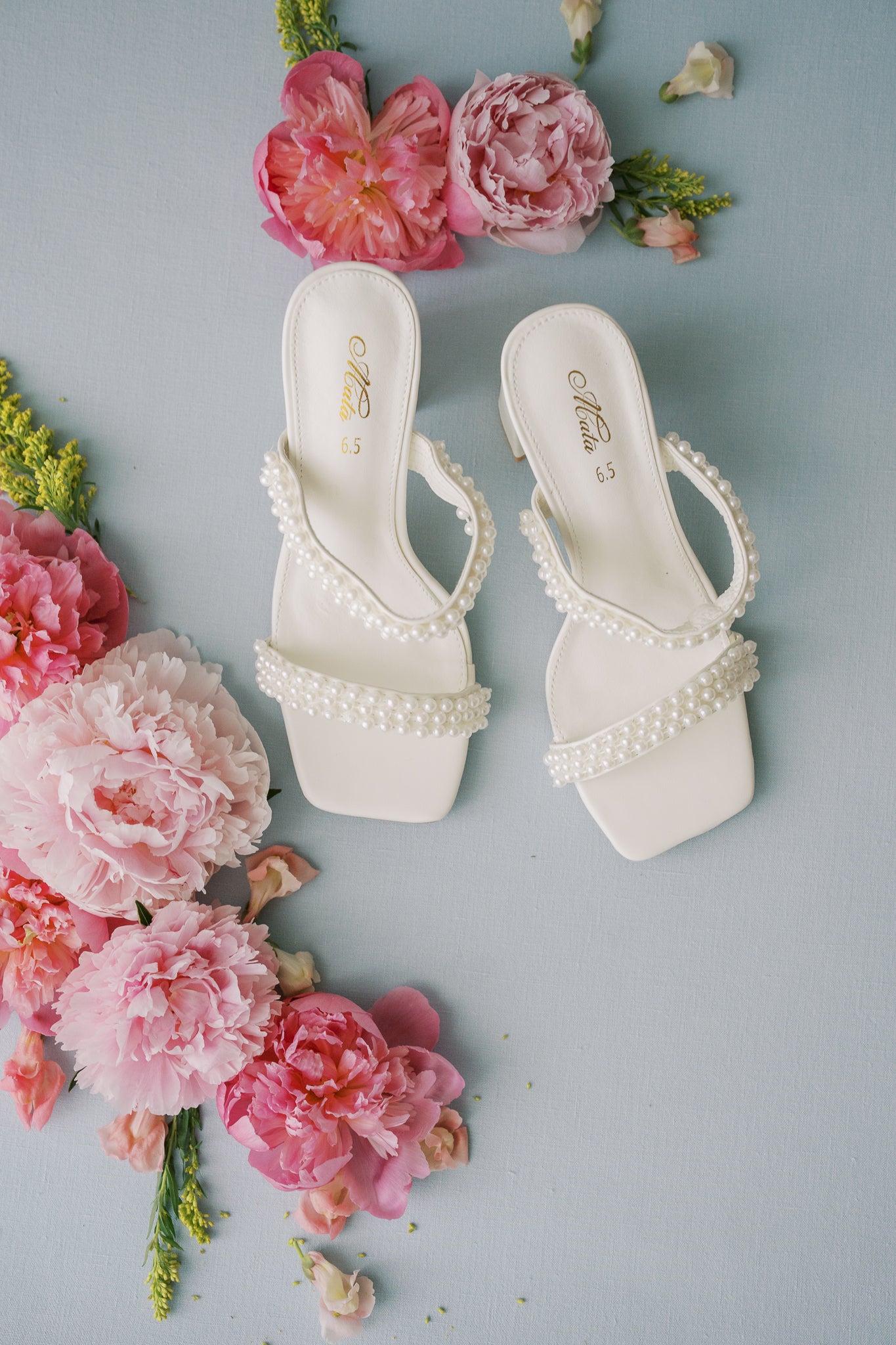 Jess Pearl Double Strap Mules