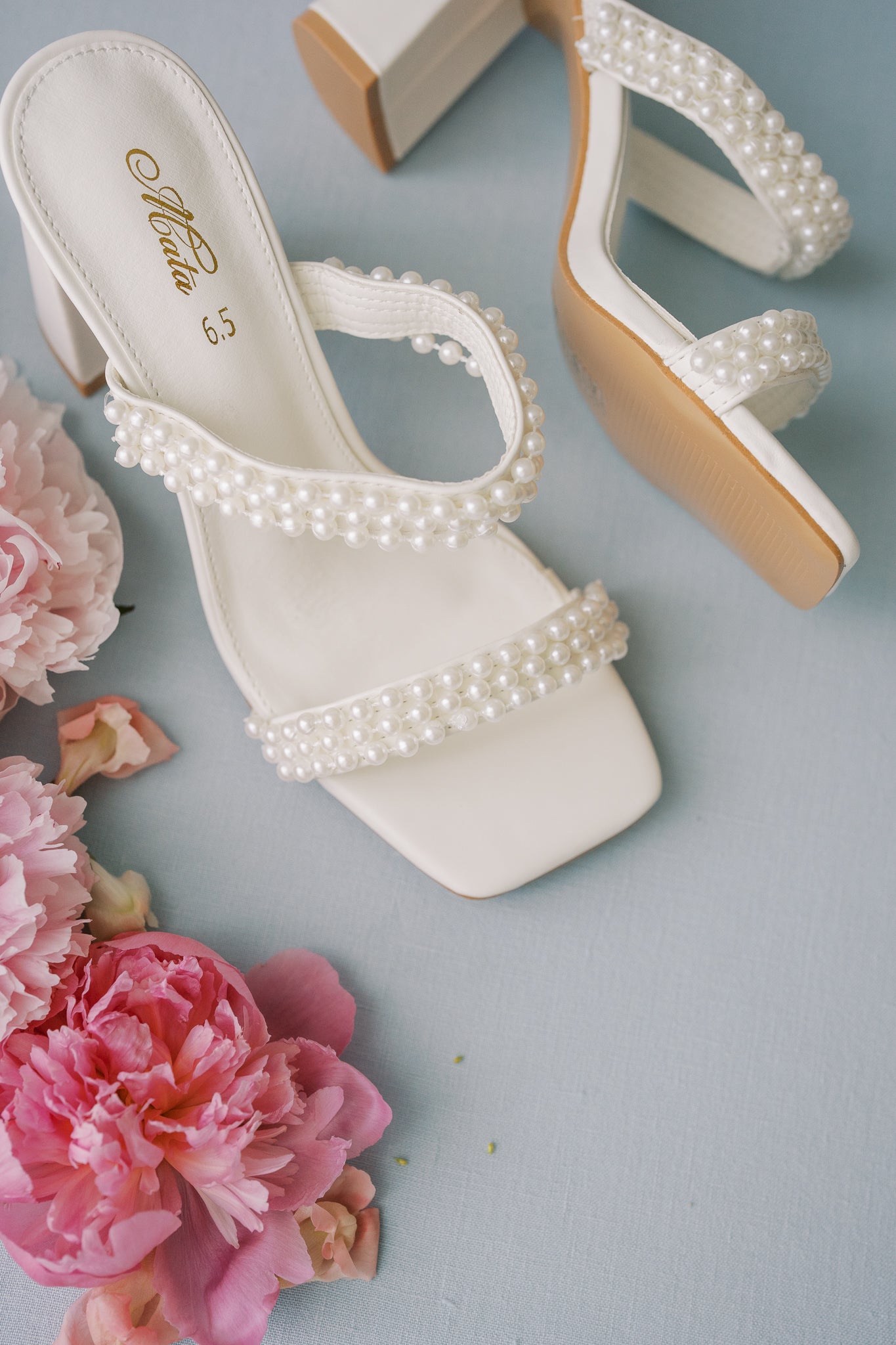 Jess Pearl Double Strap Mules