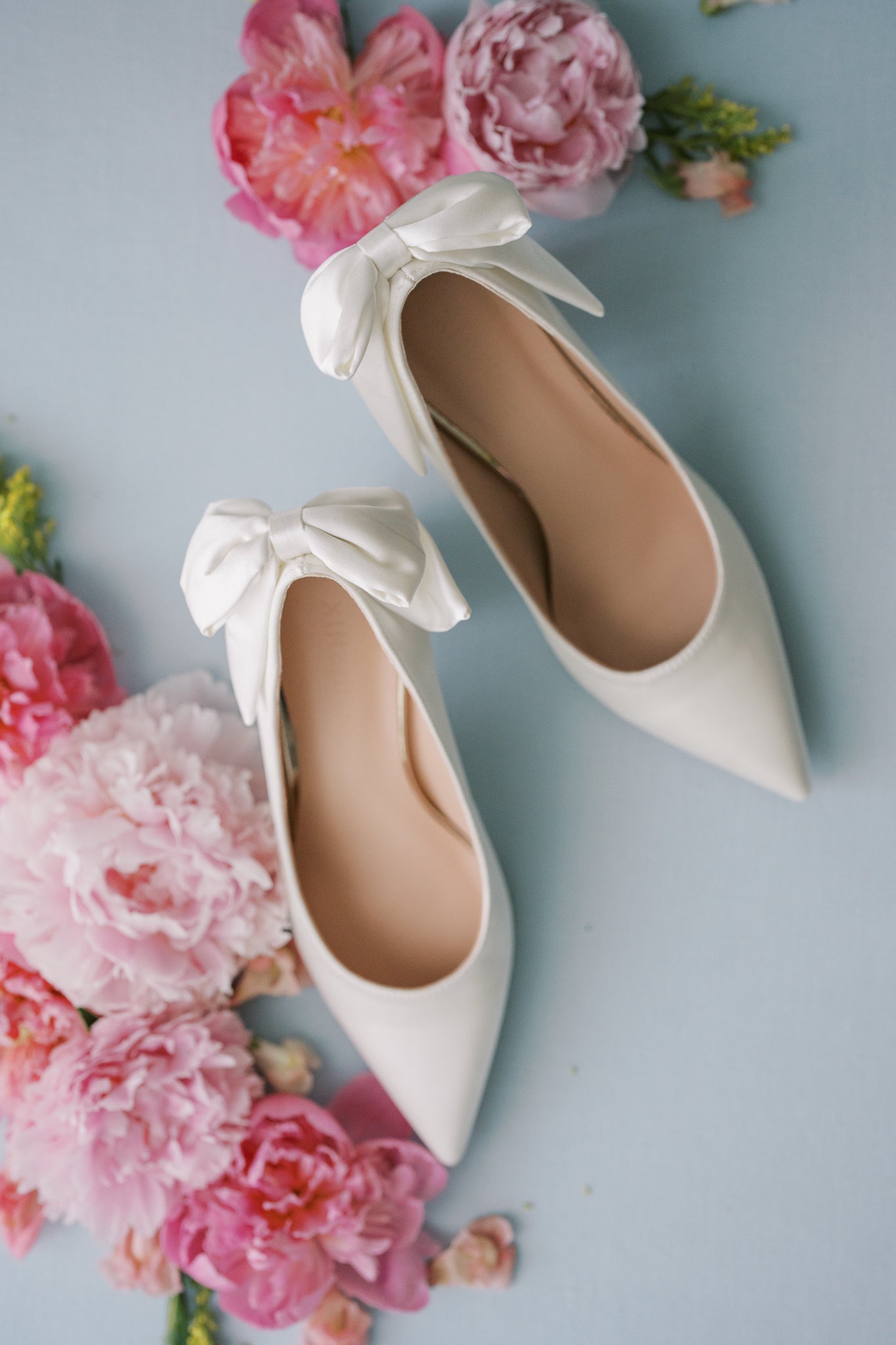 Chloe Satin Bow Chunky Heels