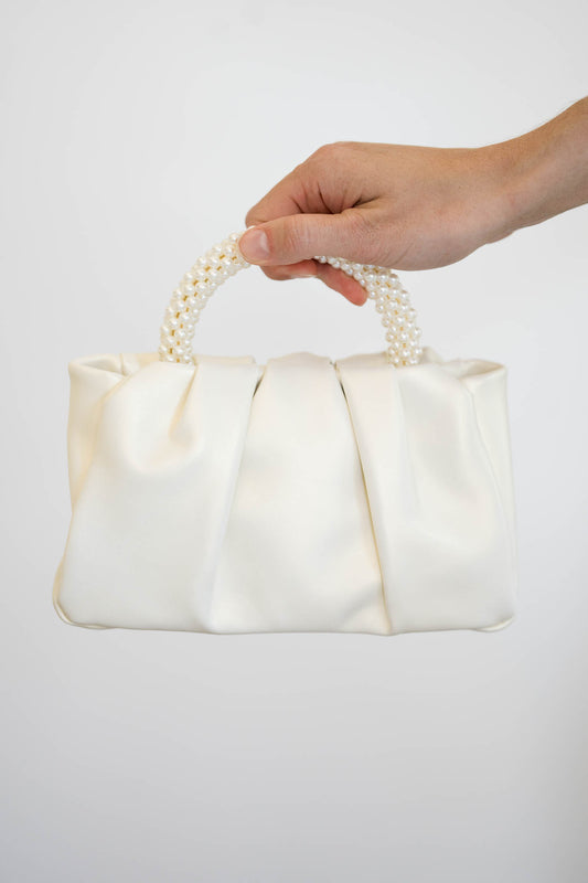 Pearlescent Bridal Bag with Pearl Handle