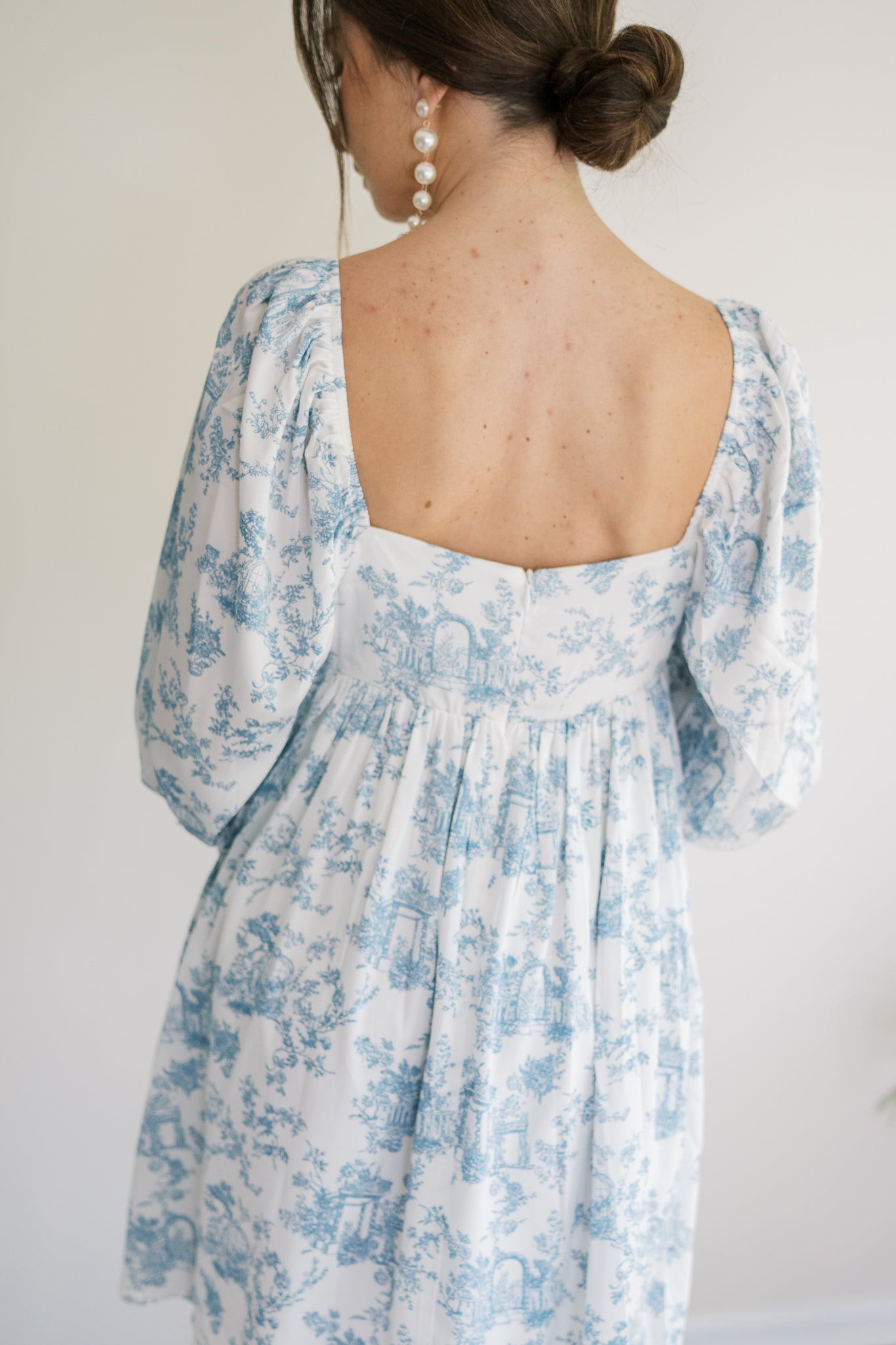 Blue and White Floral Melanie Dress