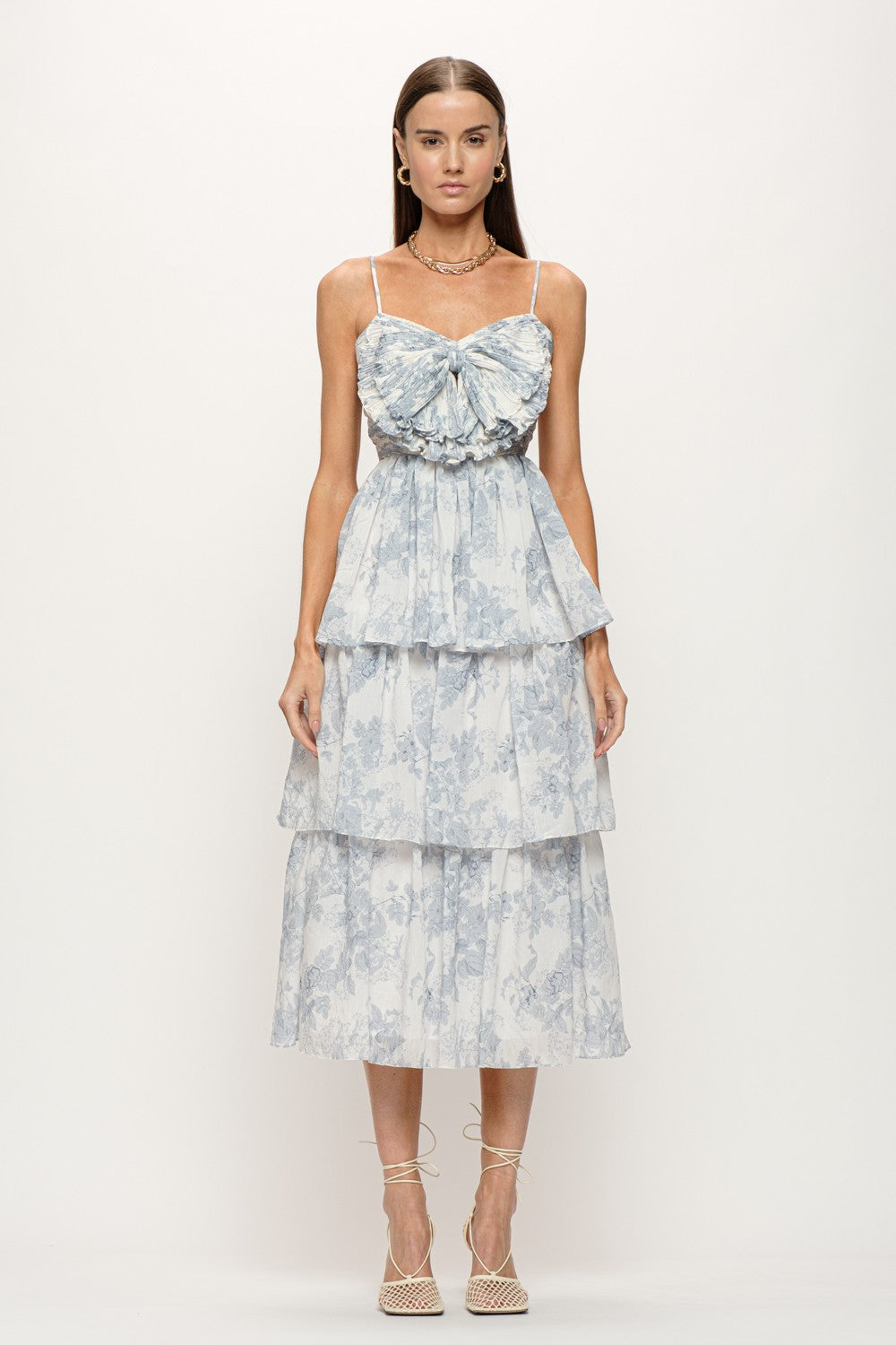 Lauren Tiered Bow Midi Dress