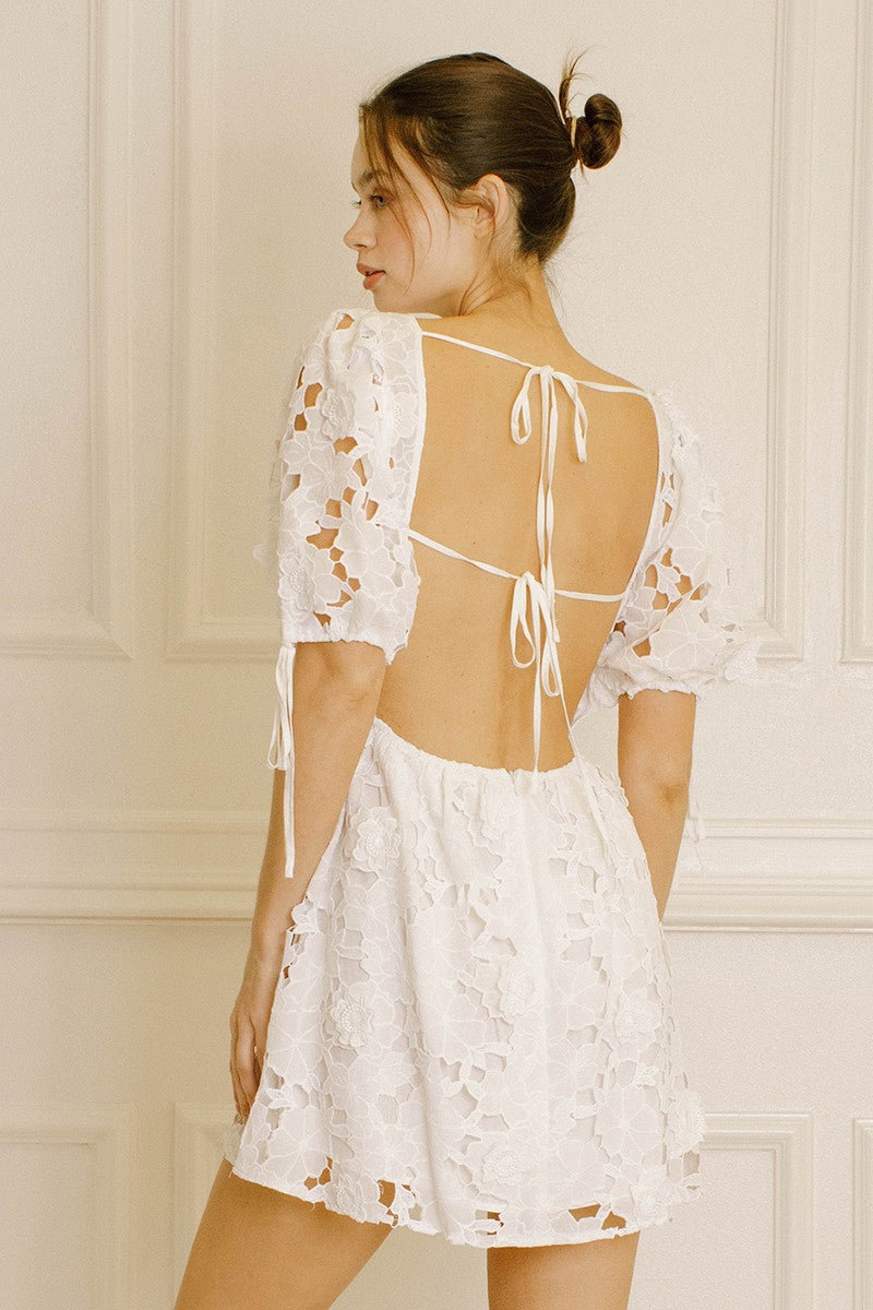 Floral Eyelet Mini Dress
