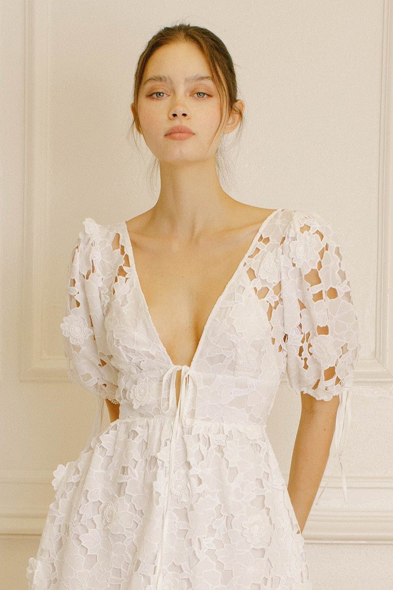 Floral Eyelet Mini Dress