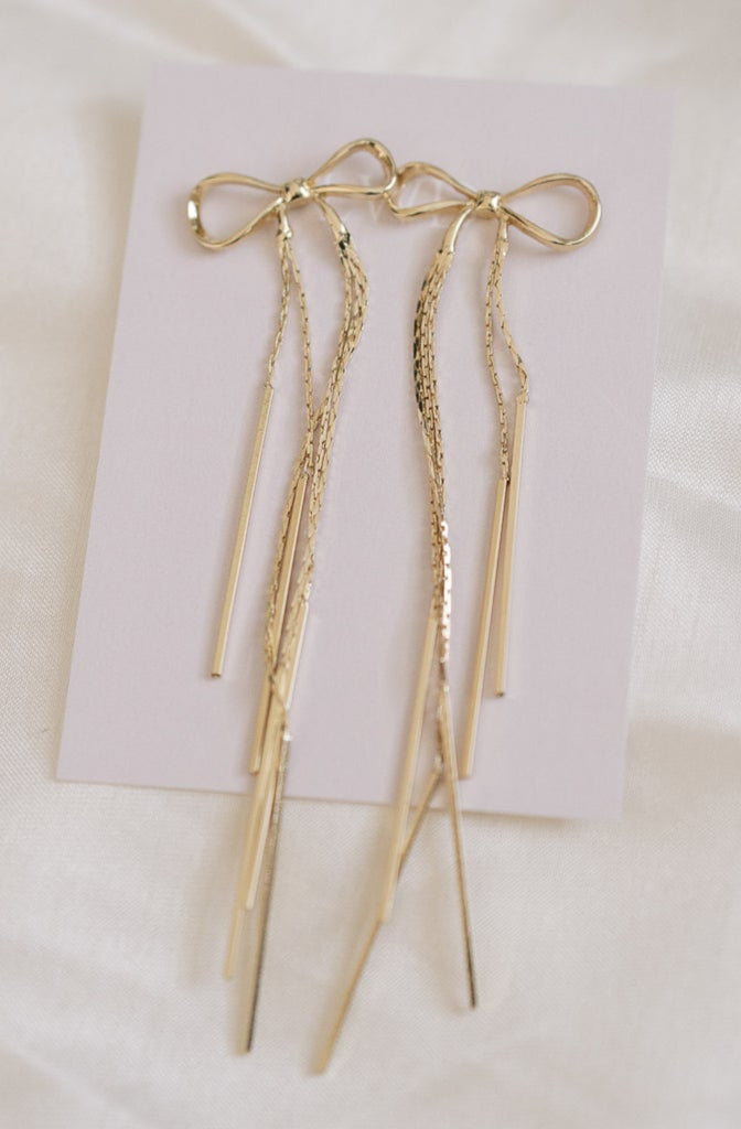 Gold Bow Earrings