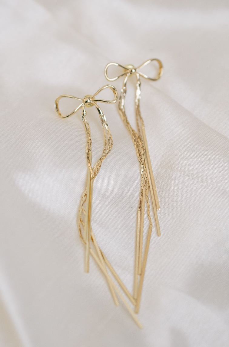 Gold Bow Earrings